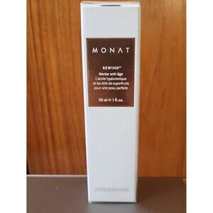 NEW SEALED MONAT REWIND Anti-Age Nectar Control Serum Skin AHA Hyaluronic 1oz